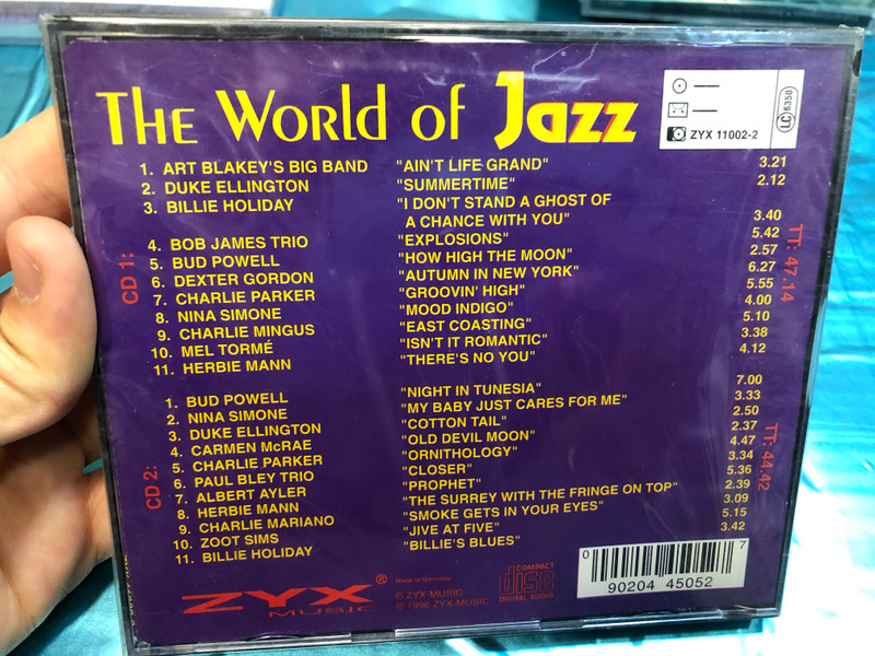 The World Of Jazz / Bud Powell, Charlie Parker, Albert Ayler, Billie Holiday, and more... / ZYX Music 2x Audio CD 1996 / ZYX 11002-2