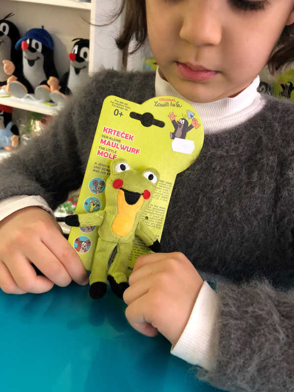Krtek - Žabka 10cm prstový maňásek / Frog 10cm finger puppet (Mole) / Frosch 10cm Fingerpuppe (Maulwurf) / 29919Z (8590121299190)