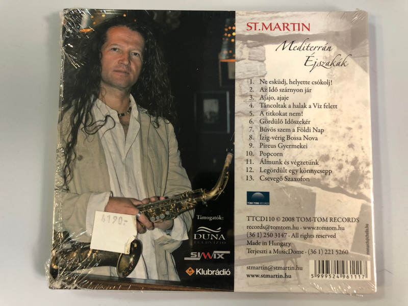St.Martin – Mediterrán Éjszakák / Tom-Tom Records Audio CD 2008 / TTCD110