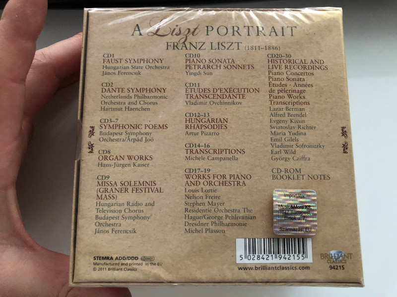 A Liszt Portrait / Contains the essential works: Faust and Dante symphonies, Complete symphonic poems, Complete works for piano and orchestra, A wealth of piano music / Brilliant Classics 30x Audio CD 2011 / 94215 