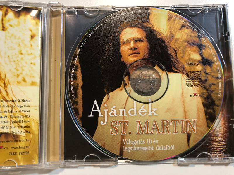 St. Martin – Ajándék - Válogatás 10 Év Legsikeresebb Dalaiból / Best of + 3 uj dal / BMG Hungary Audio CD 2002 / 74321 972722
