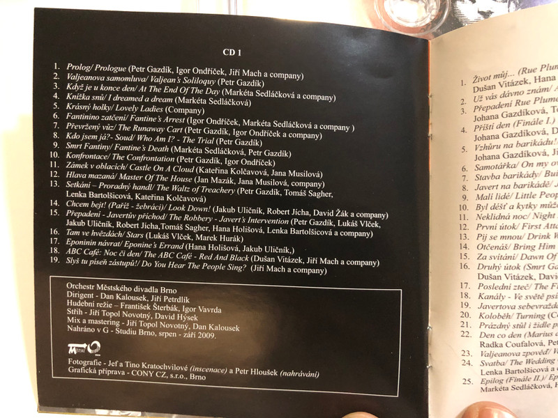 Alain Boublil a Claude-Michel Schonberg - Les Miserables - Bidnici / Original London Production by Cameron Mackintosh and Royal Shakespeare Company / Mestske divadlo Brno 2x Audio CD