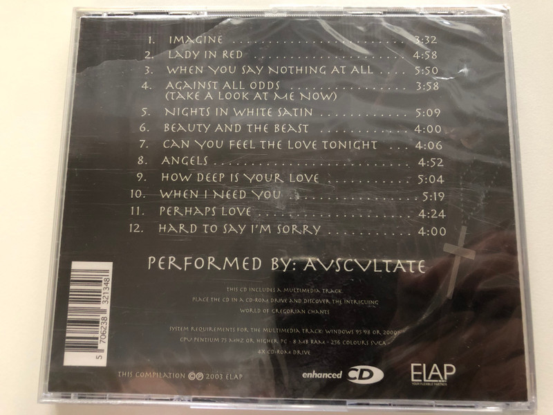 Gregorian Chants - Love Songs / Performed by Avscvltate / Elap Audio CD 2003 / 50020122