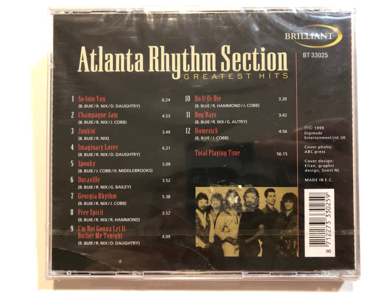 Atlanta Rhythm Section – Greatest Hits / So Into You, Spooky, Doraville, Free Spirit, Georgia Rhythm, Imaginary Lover, and many others / Brilliant Audio CD 1999 / BT 33025