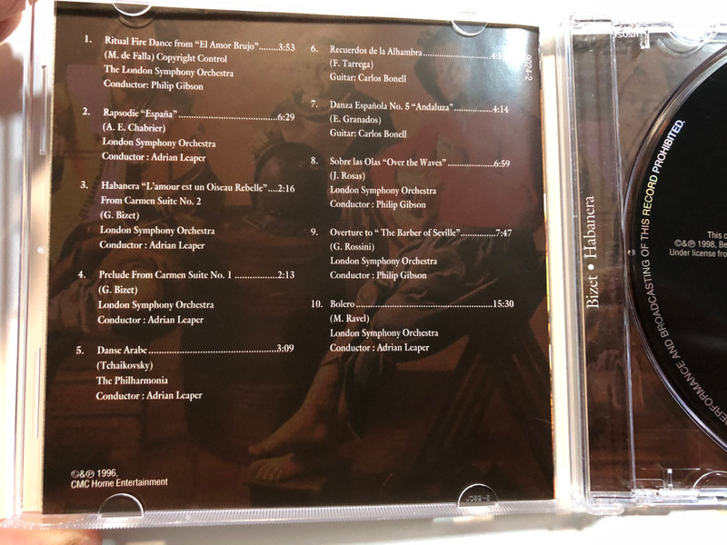 Bizet - Habanera / London Symphony Orchestra, The Philharmonia / A-Play Classics Audio CD 1996 / 9024-2