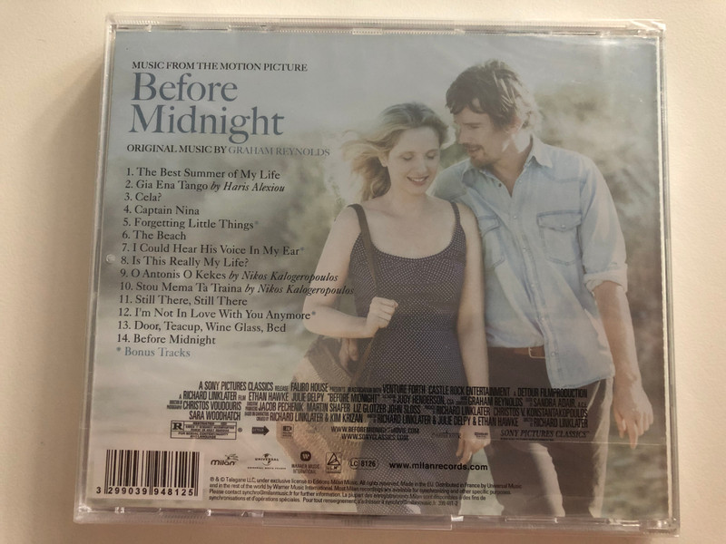 Before Midnight (Music From The Motion Picture) / Original Music By Graham Reynolds / Milan Audio CD 2013 / 399 481-2
