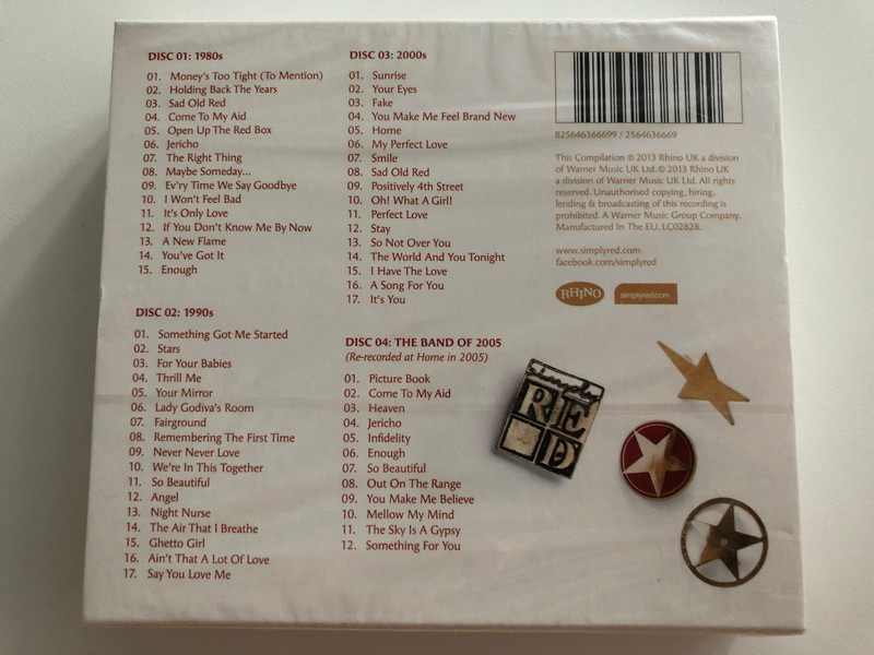 Simply Red – Song Book 1985-2010 / The Definitive Simply Red Collection / 4CD, 61 Tracks, 36-Page Booklet / All Their Biggest Hits Ramastered / Rhino Records 4x Audio CD 2013 / 825646366699