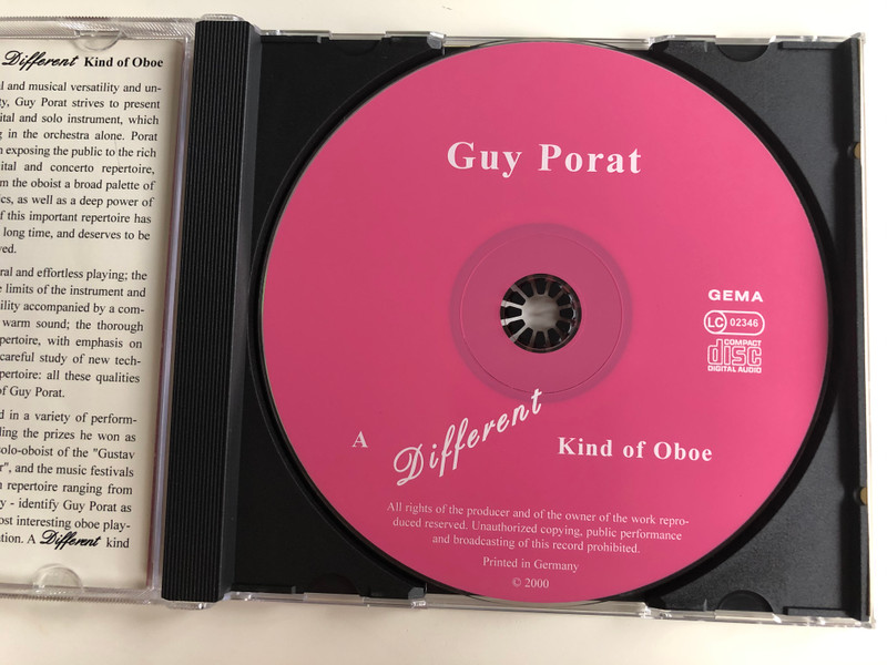 Guy Porat - A Different Kind Of Oboa / OnVox Classics Audio CD 2000