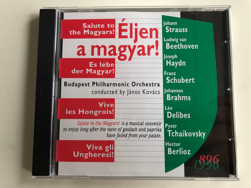 Eljen a magyar! - Johann Strauss, Ludwig Van Beethoven, Joseph Haydn, Franz Schubert, Johannes Brahms, Leo Delibes, Pyotr Tchaikovsky, Hector Berlioz / Budapest Philharmonic Orchestra / Tudex Publishers Ltd. Audio CD 1996 / TDX 2011