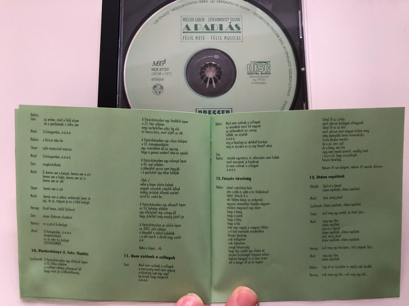 Presser Gábor - Sztevanovity Dusán – A Padlás Musical / Mega Audio CD 1993 / HCD 37727 (93/M-127)