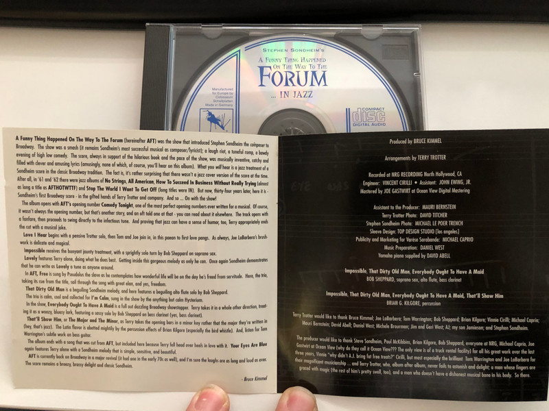 Stephen Sondheim's A Funny Thing Happened On The Way To The Forum... In Jazz / The Trotter Trio / Varese Sarabande Audio CD 1996 / VSD-5707