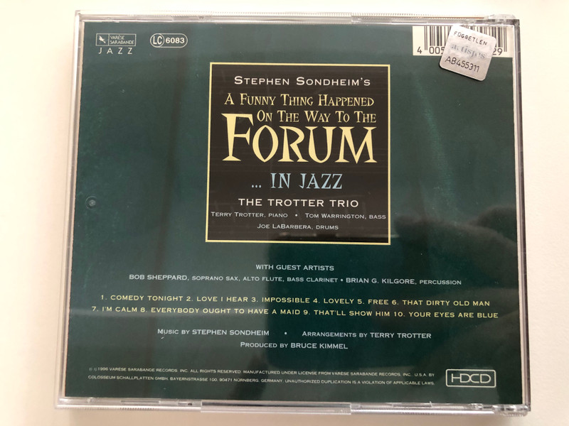 Stephen Sondheim's A Funny Thing Happened On The Way To The Forum... In Jazz / The Trotter Trio / Varese Sarabande Audio CD 1996 / VSD-5707