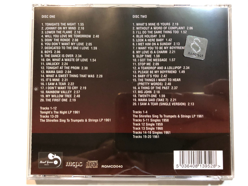 The Shirelles – Two Classic Albums Plus Singles / Digitally Remastered And Enhanced For Superior Quality / Real Gone 2x Audio CD / RGMCD040