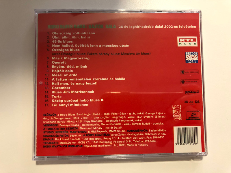 Hobo Blues Band – Hajtók Dala / Rock Hard Records Audio CD 2002 / RH751717-2