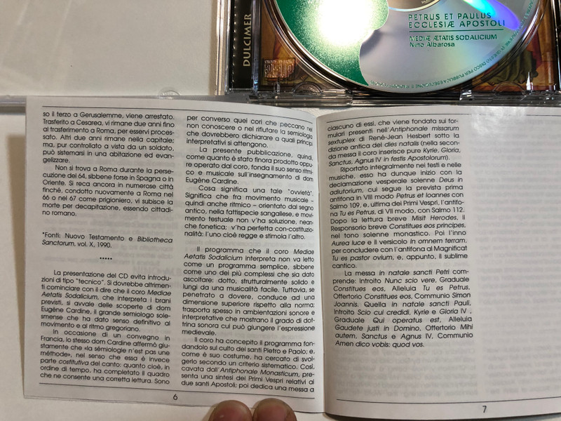 Petrus Et Paulus - Ecclesiae Apostoli / Coro Gregoriano, Mediae Aetatis Sodalicium, Nino Albarosa / Stradivarius Audio CD 2003 / STR 33600
