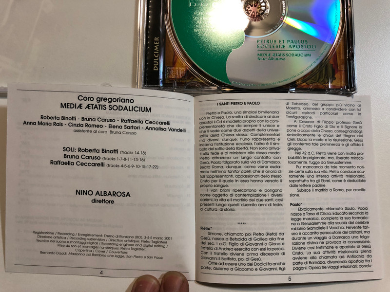 Petrus Et Paulus - Ecclesiae Apostoli / Coro Gregoriano, Mediae Aetatis Sodalicium, Nino Albarosa / Stradivarius Audio CD 2003 / STR 33600
