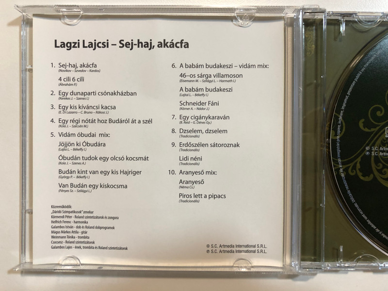 Sej-haj, akacfa - Lagzi Lajcsi  - Dáridó slágerek  / S.C. Artmedia Audio CD / 09162 RNR.