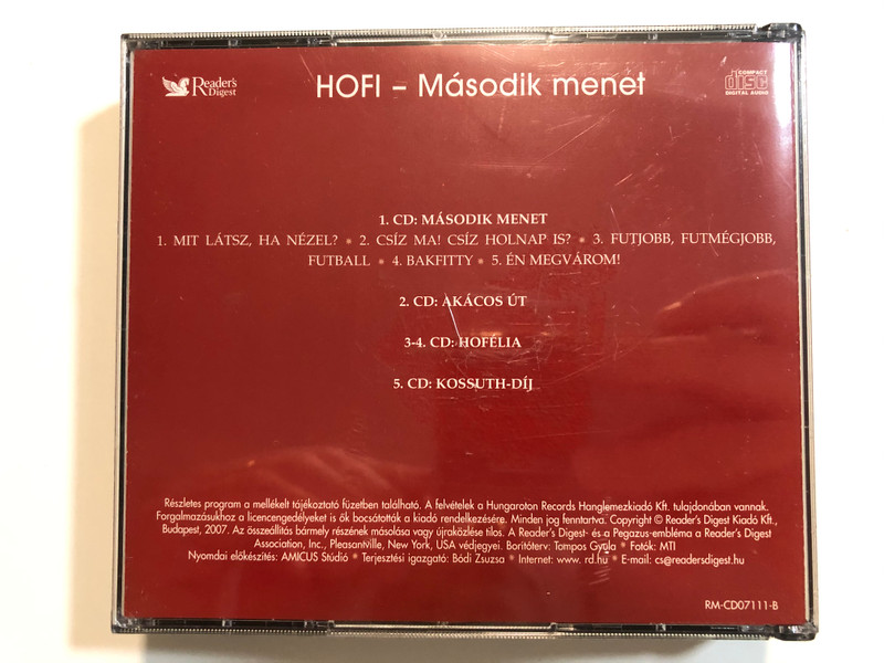 Hofi – Második Menet / Reader's Digest Kiadó Kft. 5x Audio CD 2007 / RM-CD07111-1-5