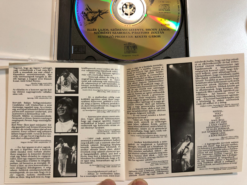 Illés – Népstadion '90 / Tympanon Audio CD 1992 / TYM 001