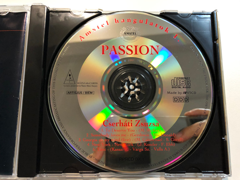 Cserháti Zsuzsa – Passion - Amstel Hangulatok I. / Rózsa Records Audio CD 1997 / RPRCD 0001