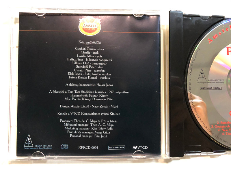 Cserháti Zsuzsa – Passion - Amstel Hangulatok I. / Rózsa Records Audio CD 1997 / RPRCD 0001