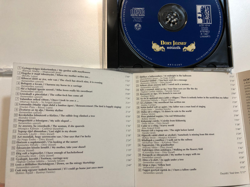 Gyongyviragos Kiskertemben - Hungarian Songs / Hogyha ír majd édesanyám, Kecskebéka felmászott a fűzfára, Az asszony ha veszekszik, Édesanyám kössön kendőt, Lenn a délibábos Hortobágyon / Lamarti Audio CD 1997 Stereo / LCD 1014