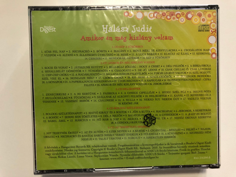 Halász Judit – Amikor Én Még Kislány Voltam / Reader's Digest Hungary 5x Audio CD 2010 / RM-CD10093-B