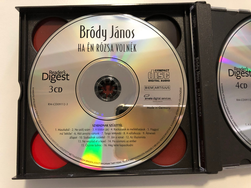 Bródy János – Ha Én Rózsa Volnék / Reader's Digest 4x Audio CD 2009 / RM-CD09112-1-4