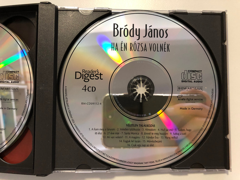 Bródy János – Ha Én Rózsa Volnék / Reader's Digest 4x Audio CD 2009 / RM-CD09112-1-4