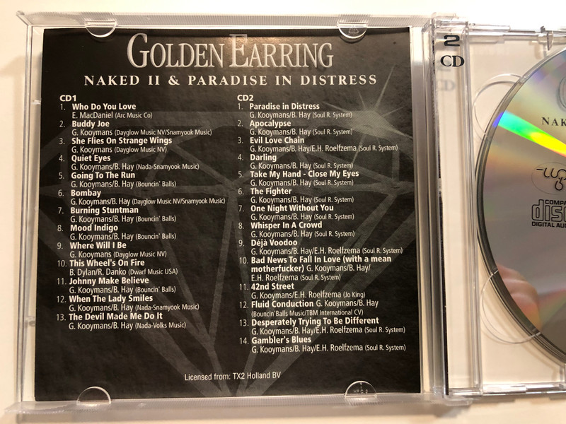 Golden Earring – Naked II & Paradise In Distress / She Files On Strange Wings, Bombay, Buddy Joe, Mood Indigo, Where Will I Be, When The Lady Smiles, The Devil Made Me Do It / Landmark 2x Audio CD 2004 / LM 870162-4