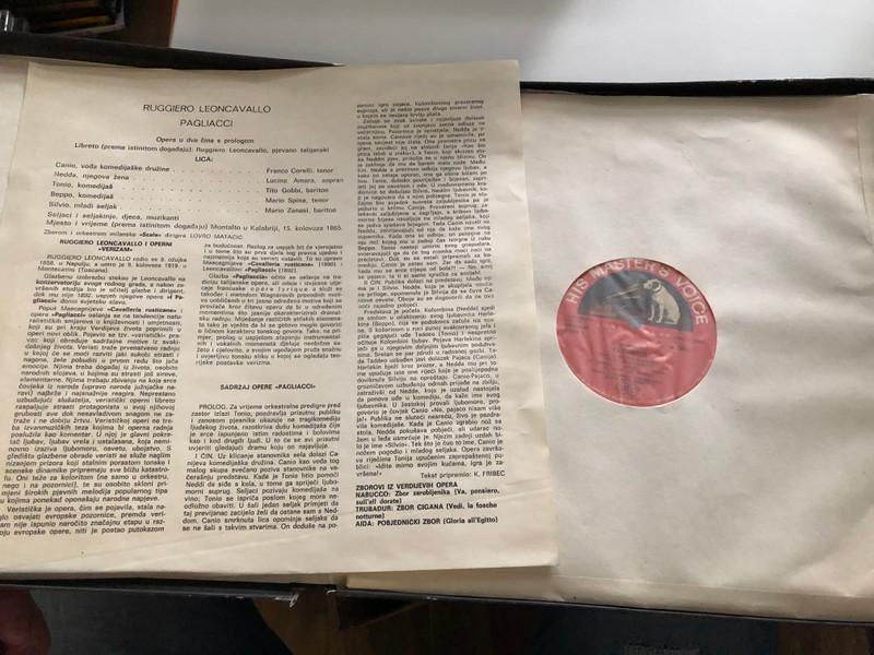 Ruggiero Leoncavallo – Pagliacci / Zborom I Orkestrom Milanske Scale Dirigira: Lovro Matačić / F. Corelli, L. Amara, T. Gobbi, M. Spina, M. Zanasi / EMI 2x LP / LSHMV-70598/9