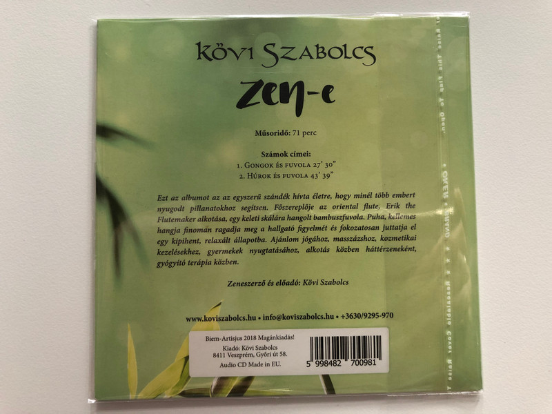 Kovi Szabolcs - Zen-e / Audio CD 2018 / 5998482700981