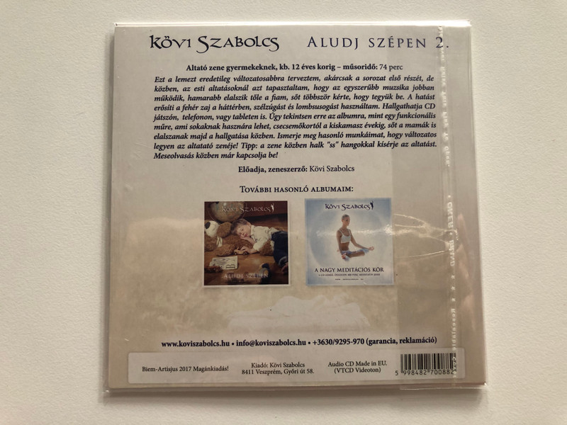 Kövi Szabolcs - Aludj Szepen 2. / Audio CD 2017 / 5998482700882