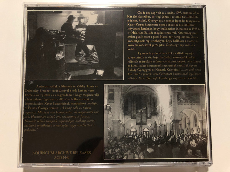 Xavér Varnus / Villon Haláltánc Balladája / Aquincum Archive Audio CD 1997 / ACD 1440 / Xaver Varnus A " Kossuth Lajos Azt Üzente" Kezdetű Népdalra Imrovizál