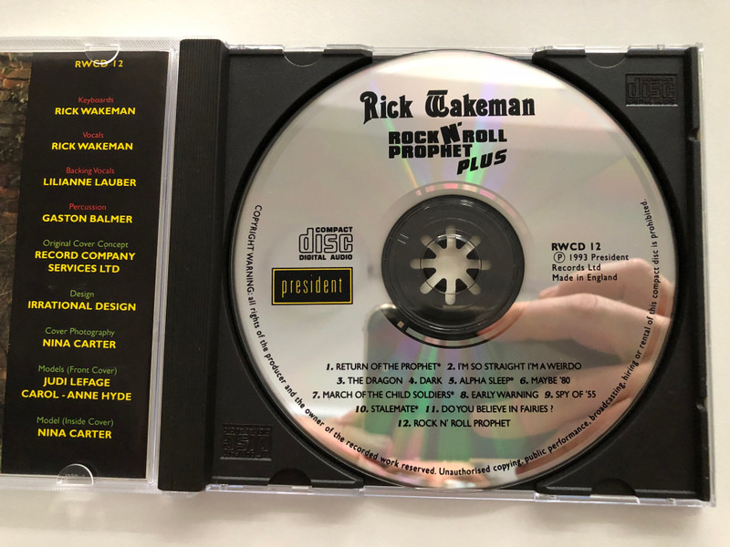 Rick Wakeman – Rock N' Roll Prophet Plus / President Records Audio CD 1993 / RWCD 12