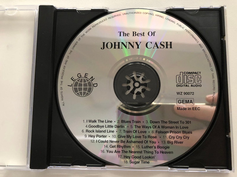 The Best Of Johnny Cash / I Walk The Line, Rock Island Line, Hey Porter, Hey Good Lookin', and many more... / WZ Tonträger Vertriebs GmbH Audio CD 1993 / WZ 90072