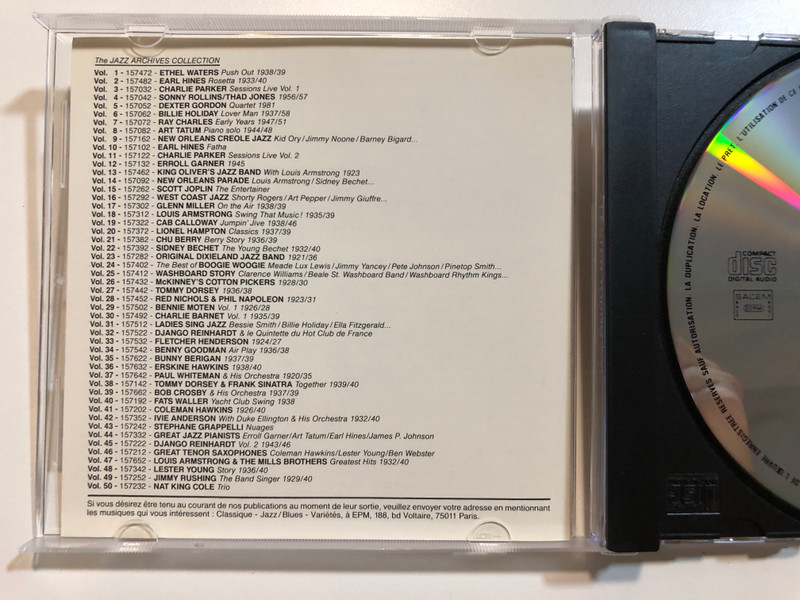 Lester Young – A Lester Young Story / Featuring Count Basie Orchestra, Teddy Wilson, Billie Holiday, 1936/1940 / Jazz Archives Audio CD 1991 / N° 48