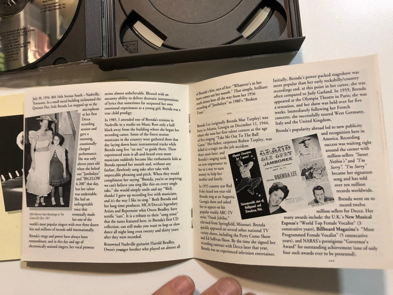 Brenda Lee – Anthology 1956-1980 / The Definitive Brenda Lee Collection 40 Songs on Two Compact Discs. Contains all of her Top 20 Pop Hits. / Contains 1 Hour 45 Minutes of music / MCA Records 2x Audio CD 1991 / MCD 10384