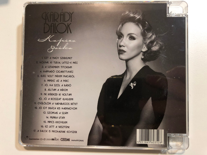 Kapócs Zsóka - Karády dalok / Magneoton Audio CD 2009 / Karády Katalin dalai Kapócs Zsóka előadásában / Warner Music Group (5051865603528)