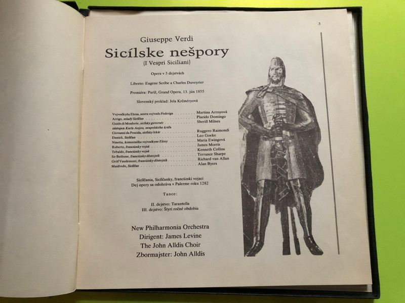 Verdi: I Vespri Siciliani / Arroyo, Domingo, Milnes, Raimondi, James Levine Conducting The New Philharmonia Orchestra, The John Alldis Choir / Opus 4x LP 1974 Stereo / 9112 0801-04