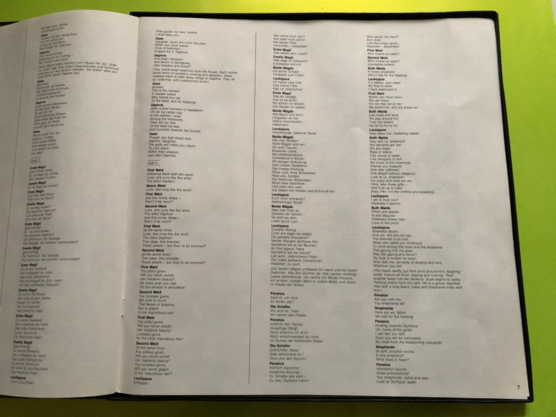 Richard Strauss: Daphne / Lucia Popp, Reiner Goldberg, Ortrun Wenkel, Peter Schreier, , Kurt Moll / Chorus & Orchestra of the Bavarian Radio, Bernard Haitink / Angel Records 2x LP 1983 Stereo / DSBX-3941
