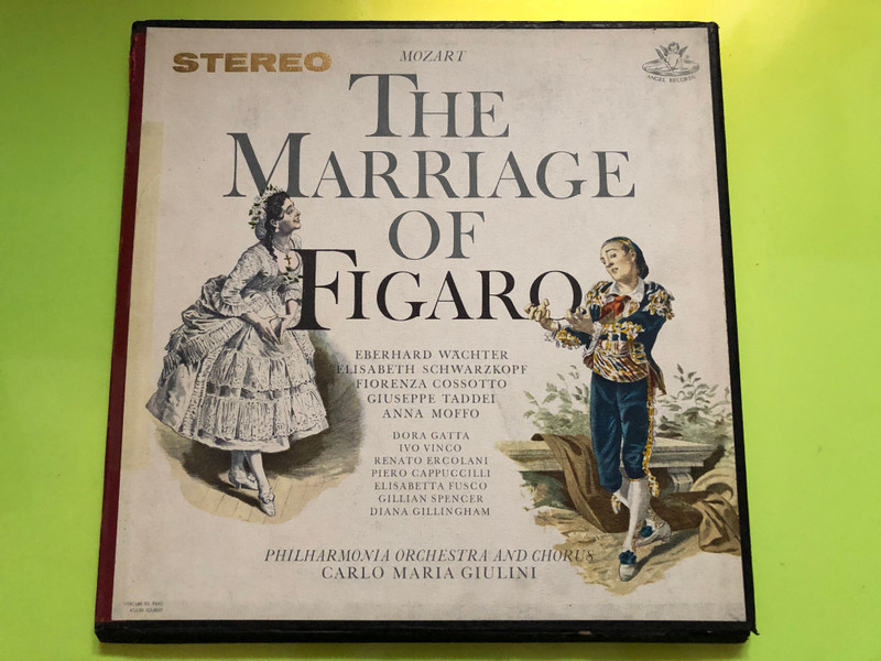 Mozart: The Marriage Of Figaro / Eberhard Wächter, Elisabeth Schwarzkopf, Fiorenza Cossotto, Giuseppe Taddei, Anna Moffo / Dora Gatta, Ivo Vinco, Renato Ercolani, Piero Cappuccilli, Elisabetta Fusco / Angel Records 4x LP Stereo / SDL-3608