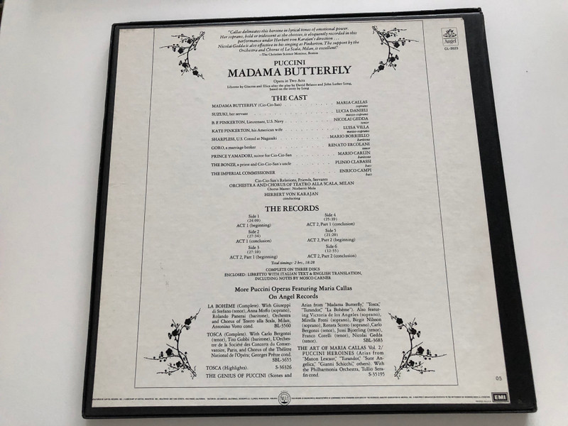 Maria Callas - Puccini - Madama Butterfly / Nicolai Gedda, Luisa Villa, Mario Borriello, La Scala Orchestra and Chorus, Von Karajan / Angel Records 3x LP / ANGEL 3523 C/L 
