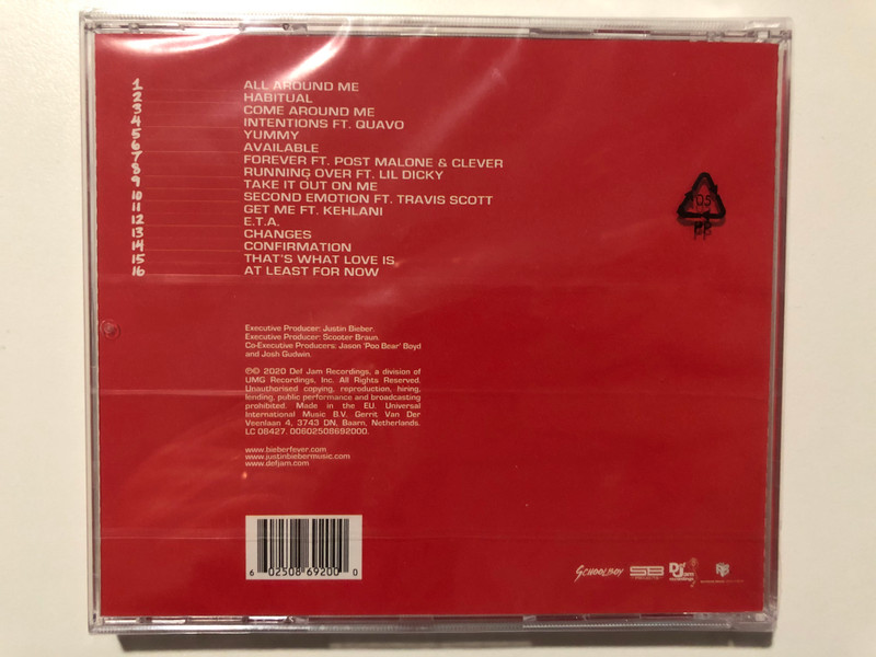 Justin Bieber Celebrates Marriage And Survival In His 5th Studio Album - Changes / Album Features ''Yummy'', ''Get Me'' Ft. Kehlani And ''Intentions'' /  Def Jam Recordings Audio CD 2020 / 00602508692000