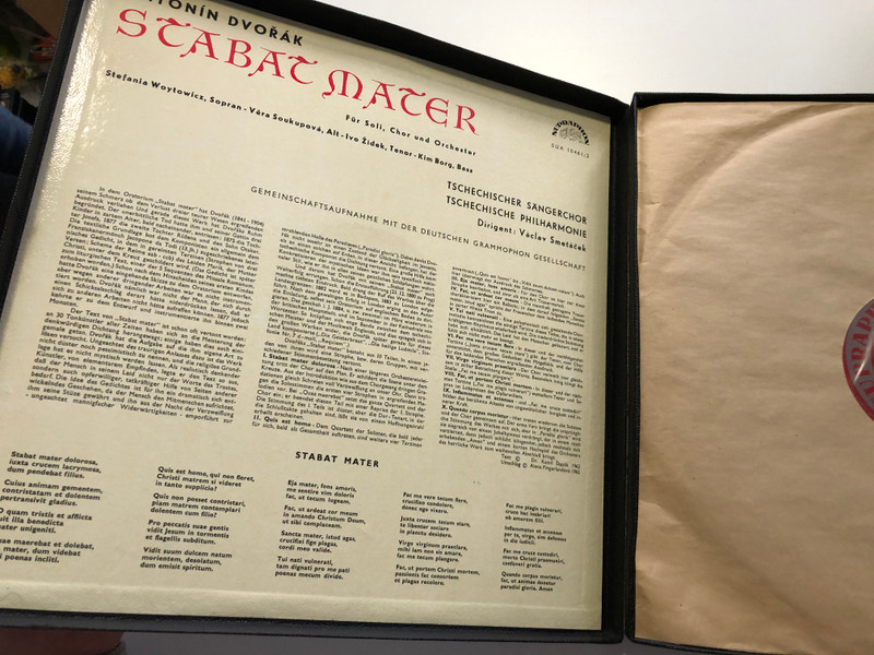 Dvořák – Stabat Mater / Stefania Woytowicz (sopran), Věra Soukupová (alt), Ivo Židek (tenor), Kim Borg (bass) / Tschechische Philharmonie, Dirigent: Václav Smetáček / Supraphon 2x LP 1965 Stereo / SUA 10461/2