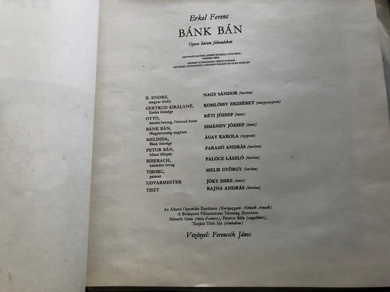 Erkel Ferenc – Bánk Bán / Simándy József, Ágay Karola, Komlóssy Erzsébet, Réti József, Faragó András, Melis György, Palócz László / Ferencsik János / Opera In Three Acts / Hungaroton 3x LP Stereo / SLPX 11376-78