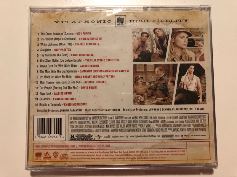Quentin Tarantino's Inglourious Basterds (Motion Picture Soundtrack) / A Band Apart Audio CD 2009 / 9362-49744-4