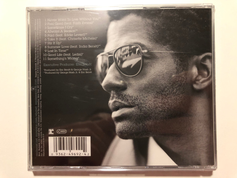 Eric Benét – Lost In Time / Features the hit song ''Sometimes I Cry''. Also includes: ''Never Want To Live Without You'' & ''Take It (feat. Chrisette Michele)'' / Reprise Records Audio CD 2010 / 9362-49692-4 