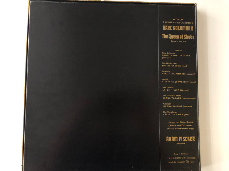 Goldmark: Die Königin von Saba / Takács, Jerusalem, Kincses / Sólyom Nagy, Gregor, Kalmár, Ádám Fischer / Hungaroton 4x LP 1980 Stereo / SLPX 12179-82