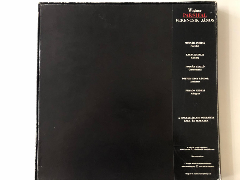 Wagner - Parsifal - Ferencsik János / Molnár András, Kasza Katalin, Polgar Laszlo, Sólyom-Nagy Sándor, Faragó András / A Magyar Allami Operahaz eloadasa / Hungaroton 5x LP 1985 Stereo / SLPX 12784-88